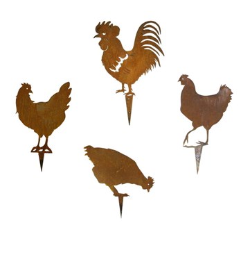 Overwrought Metal Garden Art Chicken Range  Image
