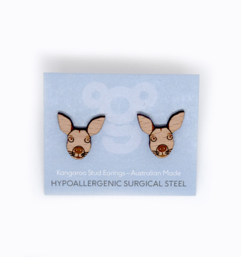 Wooden Stud Earrings Image