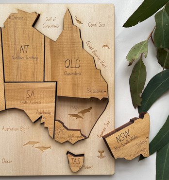 Wooden Australia Educational Map Puzzle Image