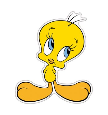 Fan Emblems Looney Tunes Domed Transparent Car Decal - Tweety Bird Character Image