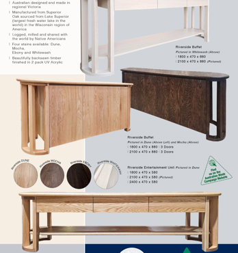 Riverside - SO (Superior Oak), this beautiful collection, designed with soft curves and unique configuration which will suit any home.    Whether this be the Country, Coastal, Mountains or cities our 'Riverside.  Image
