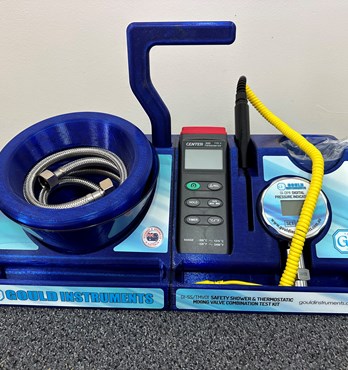 Safety shower & Thermostatic mixing valve combo test kit, Gould model GI-SS/TMV01 Image