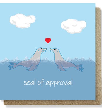 Seal of Approval Small Greeting Card Image