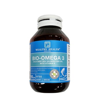 Wealthy Health Bio-Omega 3 (Cold Deep Sea Salmon Fish Oil) with Vitamin E Image