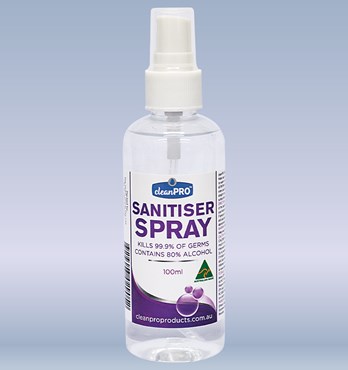 cleanPRO Sanitiser Spray 100ml (80% Alcohol) Image