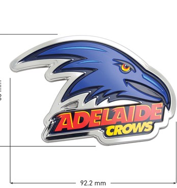 Fan Emblems Adelaide Crows 3D Chrome AFL Supporter Badge Image