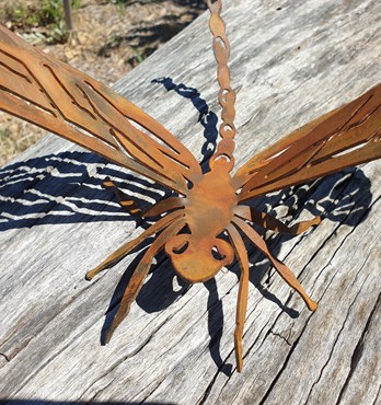 Dragonfly - Australian Made Rusted Metal Garden Art Image