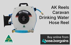 15 metre AK Reels Caravan Drinking Water Hose Reel 