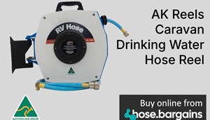 15 metre AK Reels Caravan Drinking Water Hose Reel 