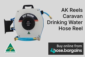 15 metre AK Reels Caravan Drinking Water Hose Reel 