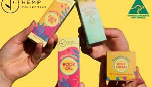 Hemp Collective's New body care product pack 