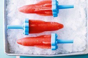 Watermelon and rosewater icy poles